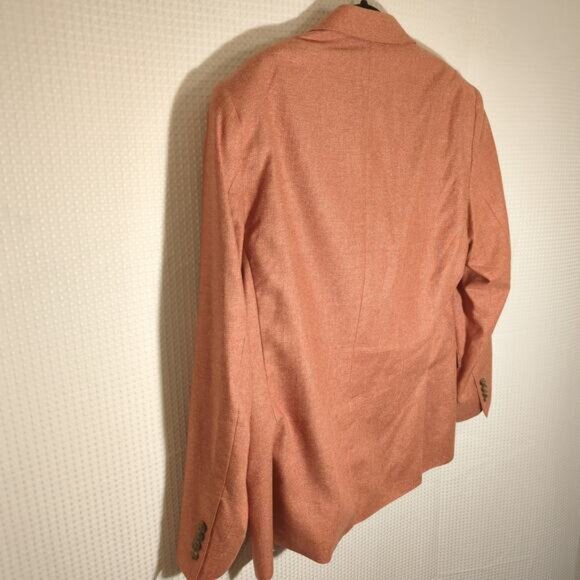 Jos. A. Bank 42R Blazer Men's Tailored Fit 100% Silk Salmon Sport Coat Mexico - Picture 8 of 9